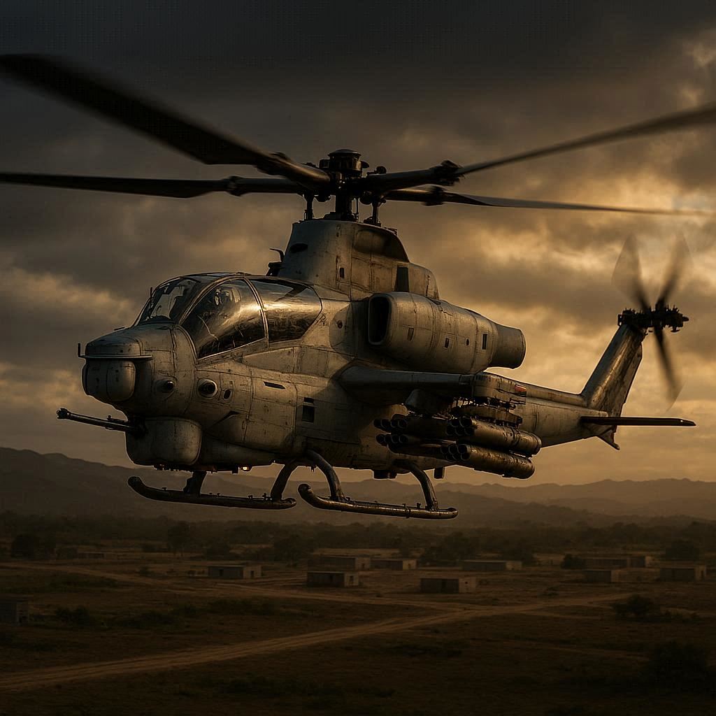 Maquette hélicoptère AH-1Z Viper - hélicoptère d'attaque des Marines américains avec pylônes d'armement en jeu de construction
