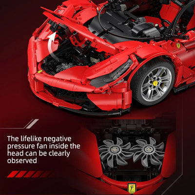 Vu en détail de sous le capot du jeu de construction voiture La Ferrari