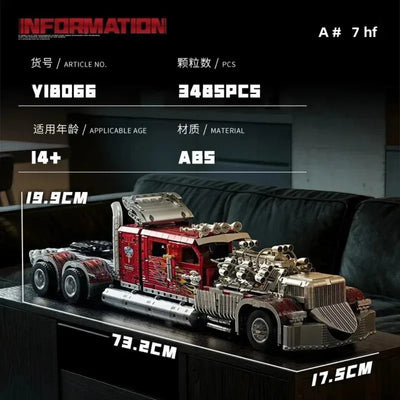 Détails sur la taille et le nombre de pièce de ce jeu de construction camion rouge