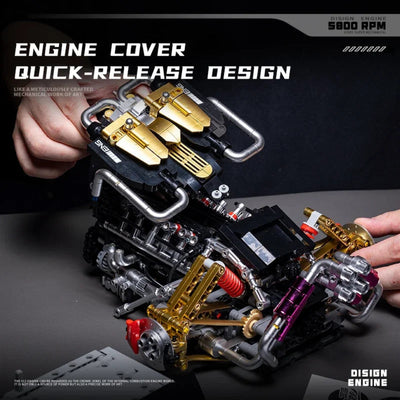 Détail sur le design du moteur V12