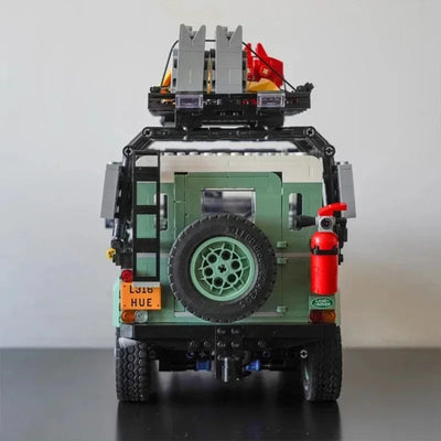 Vu sur la partie arrière du jeu de construction Land Rover Defender.