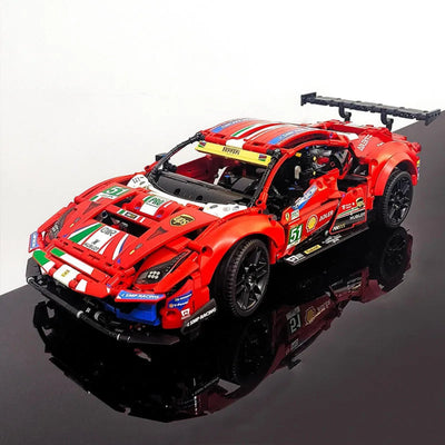 Jeu de construction de la Ferrari 488 modèle de course.