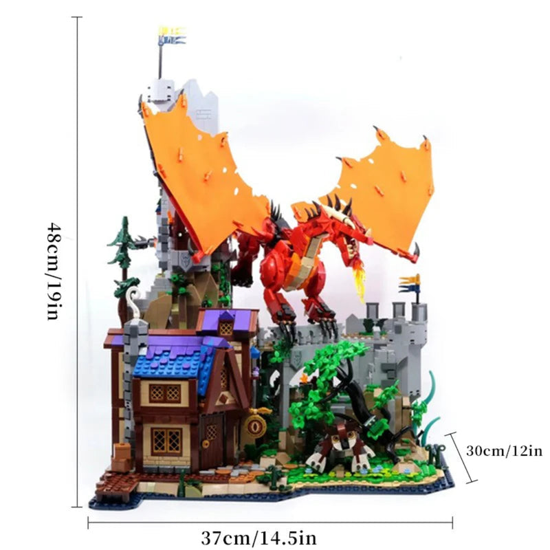 Jeu de construction château avec dragon