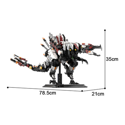 Thunderjaw assemblé avec dimensions — vue d'ensemble du prédateur