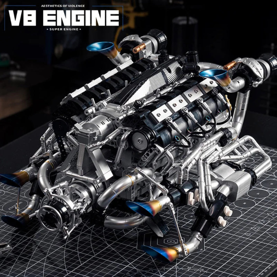 jeu de construction moteur V8 vue générale du modèle assemblé