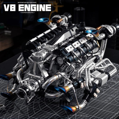 jeu de construction moteur V8 vue générale du modèle assemblé